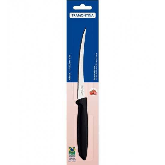 Faca 5" Para Tomate Plenus Com Lâmina Aço Inox Tramontina E Cabo De Polipropileno Preto